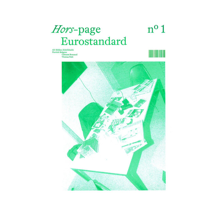 Cover of Hors-page Eurostandard No. 1; green-tinted design with a desk setup and barcode on the right side