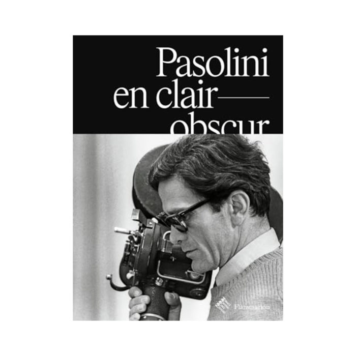 Book cover with black top section and a black‑and‑white image of a man operating a vintage movie camera.